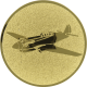 Alu emblem embossed gold 25mm - motor plane