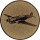 Aluemblem geprägt bronze 50mm - Motorflugzeug