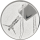 Silver embossed aluminum emblem 50mm - Bungee jumping