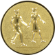 Alu emblem embossed gold 25mm - Hiking 3D
