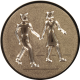 Aluemblem geprägt bronze 25mm - Wandern 3D