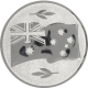 Alu emblem embossed silver 25mm - Flag New Zealand