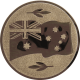 Emblème en aluminium gaufré bronze 25mm - Drapeau Nouvelle-Zélande