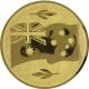Alu emblem embossed gold 50mm - Flag New Zealand