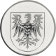 Silver embossed aluminum emblem 25mm - Eagle crest