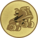 Aluemblem geprägt gold 25mm - Rollschuh