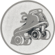 Alu emblem embossed silver 25mm - roller skate