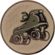 Bronze embossed aluminum emblem 25mm - Roller skate