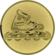 Embossed gold aluminum emblem 25mm - Inline skates