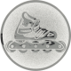 Aluminum emblem embossed silver 25mm - Inline skates