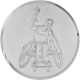 Emblème en aluminium gaufré argent 25mm - Utilisateur de fauteuil roulant