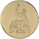 Emblème en alu gaufré or 50mm - Utilisateur de fauteuil roulant
