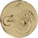 Emblème en aluminium gaufré or 25mm - Femme en fauteuil roulant