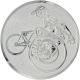 Emblème en aluminium gaufré argent 25mm - Femme en fauteuil roulant