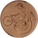 Emblème en aluminium gaufré bronze 50mm - Femme en fauteuil roulant