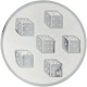 Alu emblem embossed silver 25mm - cube
