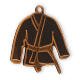 Motifli madalya kimono altın rengi