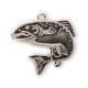 Motifli madalya balık gümüş rengi