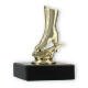 Pokal Kunststofffigur Schlittschuh gold auf schwarzem Marmorsockel 9,4cm