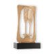 Troféus Figura de Zamak Moldura de copos de champanhe ouro-branco sobre base de madeira preta 23,5cm
