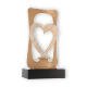 Pokal Zamakfigur Frame Herz gold-weiß auf schwarzem Holzsockel 23,5cm