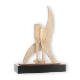 Trofeos Figura de zamak Copas de champán Flame dorado-blanco sobre base de madera negra 26,7cm
