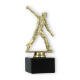 Trophy plastic figure cricket thrower gold on black marble base 17,5cm