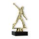 Trophy plastic figure cricket thrower gold on black marble base 15.5cm