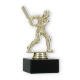 Trophy plastic figure cricket batsman gold on black marble base 14,0cm