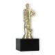 Pokal Kunststofffigur Cricketspieler gold auf schwarzem Marmorsockel 15,8cm