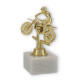 Trophée plastique motard or sur socle marbre blanc 15,0cm LE