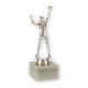 Trophée plastique joueuse de volley-ball argenté sur socle marbre blanc 20,0cm LE