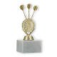 Pokal Kunststofffigur Dartscheibe gold auf weißem Marmorsockel 15,9cm
