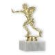 Trophy plastic figure Flag Football gold on white marble base 15,0cm