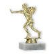 Trophy plastic figure Flag Football gold on white marble base 14cm