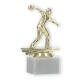Pokal Kunststofffigur Bowling Herren gold auf weißem Marmorsockel 16,4cm