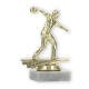 Pokal Kunststofffigur Bowling Herren gold auf weißem Marmorsockel 14,4cm