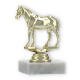 Trophy plastic figure Quarter Horse gold on white marble base 11,7cm