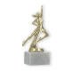 Trophy plastic figure dancing gold on white marble base 18,9cm
