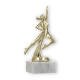 Pokal Kunststofffigur Tanzen gold auf weißem Marmorsockel 17,9cm