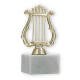 Pokal Kunststofffigur Lyra gold auf weißem Marmorsockel 14,6cm