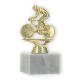 Trophy plastic figure racing bike gold on white marble base 13,5cm