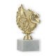 Pokal Kunststofffigur Rennsport gold auf weißem Marmorsockel 16,5cm