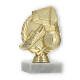 Pokal Kunststofffigur Fußball im Kranz gold auf weißem Marmorsockel 13,0cm