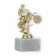 Trophy plastic figure motorcycle gold on white marble base 14,9cm
