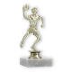 Pokal Kunststofffigur Handballspieler gold auf weißem Marmorsockel 14,8cm