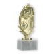 Pokal Kunststofffigur Basketballkranz gold auf weißem Marmorsockel 18,8cm