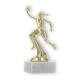 Coupe Figurine en plastique joueuse de basket-ball or sur socle en marbre blanc 17,5cm