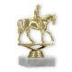 Pokal Kunststofffigur Reiter gold auf weißem Marmorsockel 13,3cm