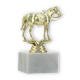 Pokal Kunststofffigur Westernreiten gold auf weißem Marmorsockel 13,3cm
